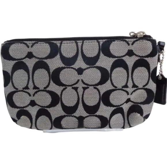 Coach Park Signature Medium Wristlet - Black/White, 8" L, 5" H, 1" W - Picture 6 of 10